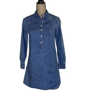 J Crew Tunic‎ Dress Womens Size 0 Denim Chambray ASO Pretty Little Liars Preppy